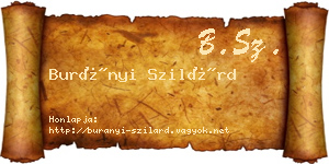 Burányi Szilárd névjegykártya