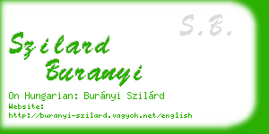 szilard buranyi business card